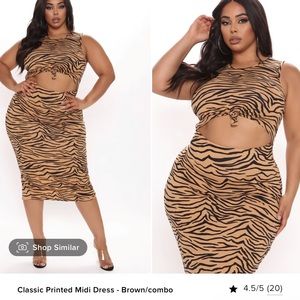 Fashionnova midi dress brown/black